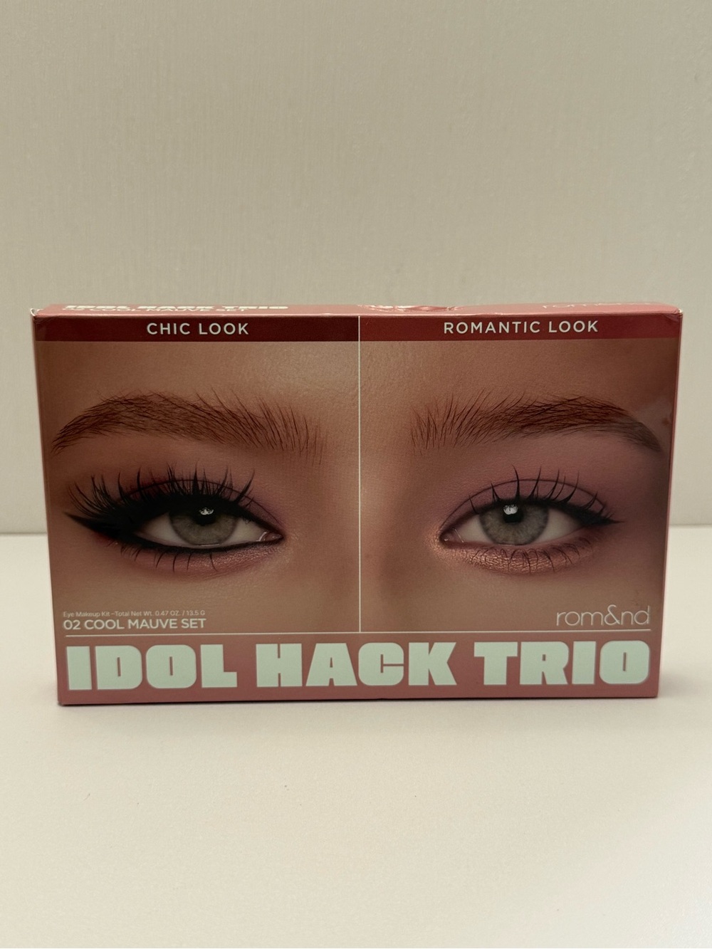rom&nd Idol Hack Trio EyeMakeup Kit Eyeshadow Mascara Pot Liner,Brush Cool Mauve